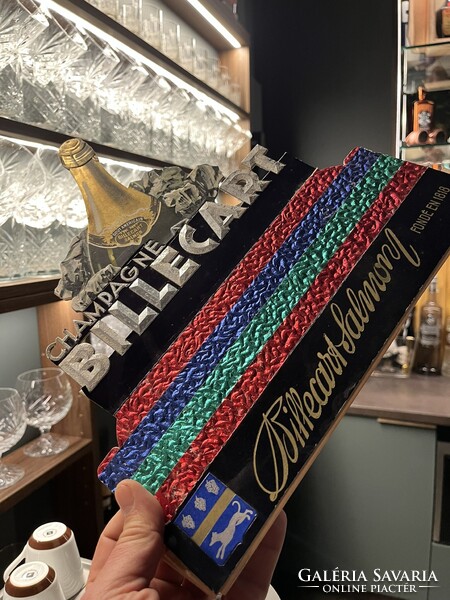 CHAMPAGNE CLUB - Ritka vintage Billecart-Salmon pezsgő reklámtábla az 1960–70-es évekből