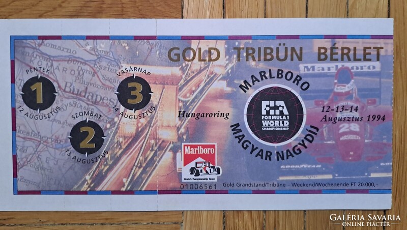 Hungaroring,Forma1, Mogyoród.1994 Marlboro Magyar Nagydíj programfüzet,Belépőjegy,