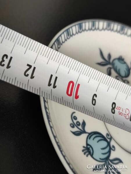 Hollóházi porcelán kávés készlet kék fehér modern hagymavirág mintával
