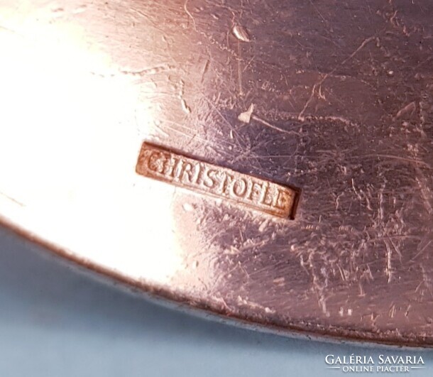 Christofle Athénée Palace Hotel villa és kanál masnis ezüstözött szecessziós darabok