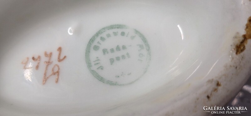 Gyöngyös ibolya mintás Grünwald Mór porcelán kiöntő
