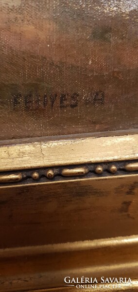 Fényes Adolf  1867 - 1945. Nagyon szépen megfestett tájkép. Olaj-vászon. 62x50cm kerettel.