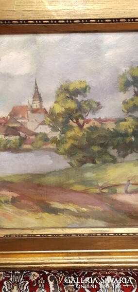 Fényes Adolf  1867 - 1945. Nagyon szépen megfestett tájkép. Olaj-vászon. 62x50cm kerettel.