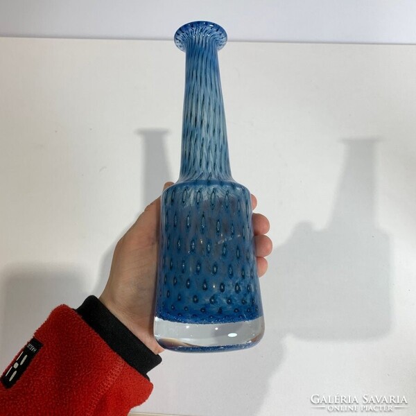 Kékmintás áttetsző üvegváza