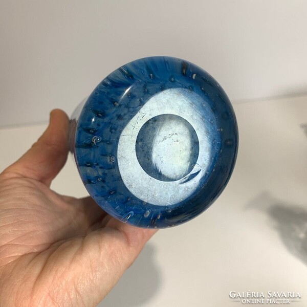 Kékmintás áttetsző üvegváza