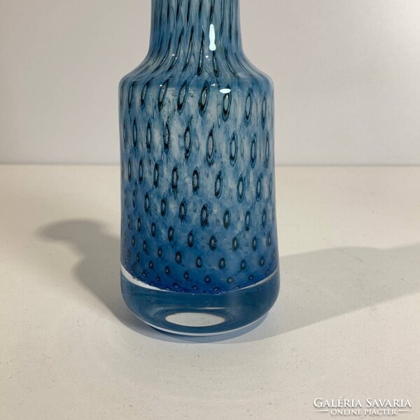 Kékmintás áttetsző üvegváza
