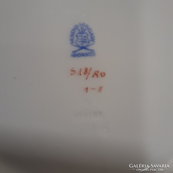 6 db Herendi Rothschild mintás porcelán süteményes tányér készlet