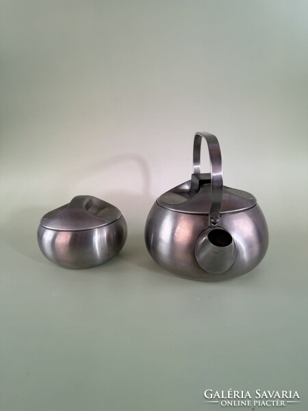 Zani olasz rozsdamentes acél teaszett – modernista forma, 18/10 inox