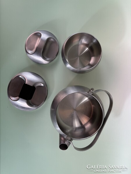 Zani olasz rozsdamentes acél teaszett – modernista forma, 18/10 inox