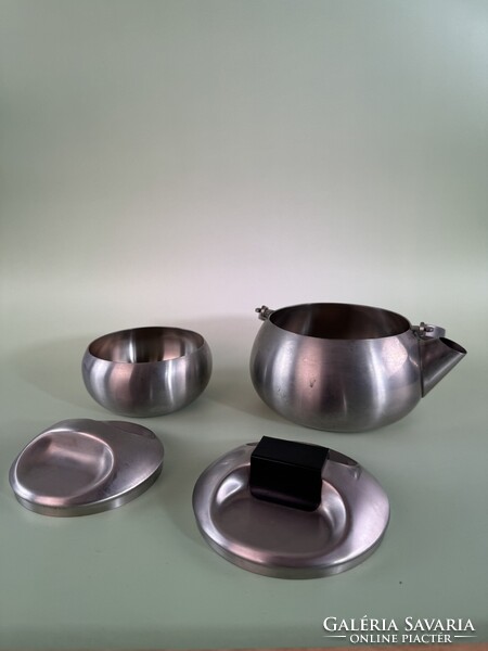 Zani olasz rozsdamentes acél teaszett – modernista forma, 18/10 inox