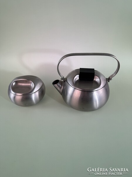 Zani olasz rozsdamentes acél teaszett – modernista forma, 18/10 inox