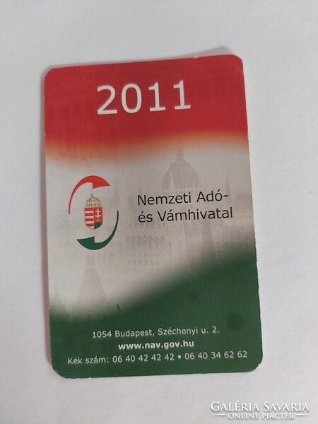 Nemzeti Adó- és Vámhivatal (NAV) kártyanaptár 2011