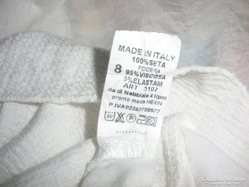 Pura Seta 100% selyem hófehér selyem blúz