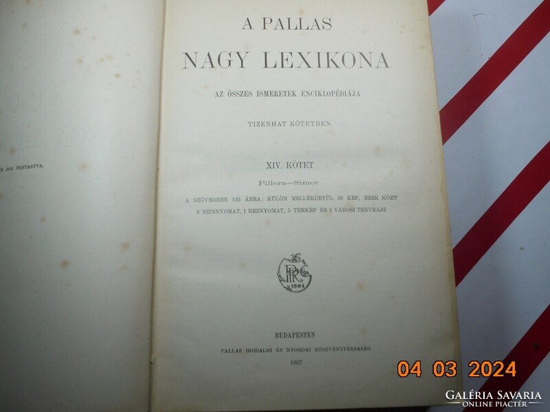A Pallas Nagy Lexikona - XIV. kötet (Pillera-Simor) 1897-es kiadás