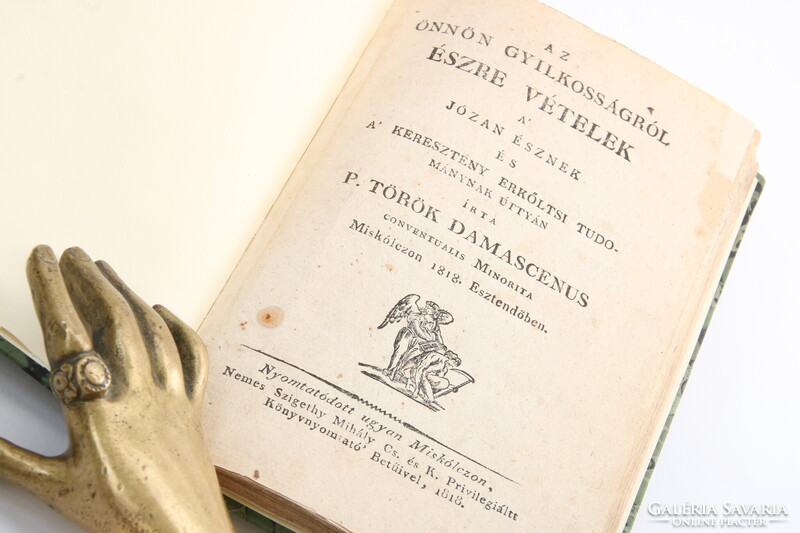 1818 Miskolc - Török Damascén - Az önnön gyilkosságról Ritka példány szép állapotban !!