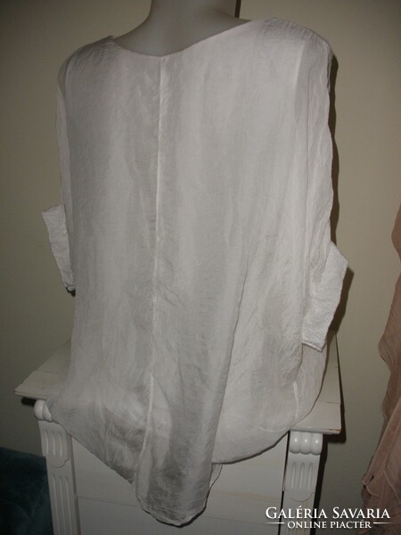 Pura Seta 100% selyem hófehér selyem blúz