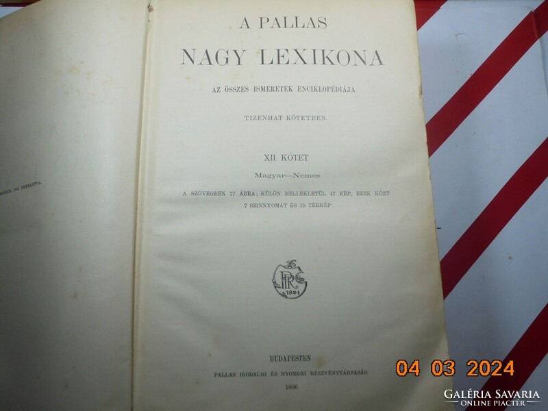 A Pallas Nagy Lexikona - XII. kötet (Magyar-Nemes) 1896-os kiadás