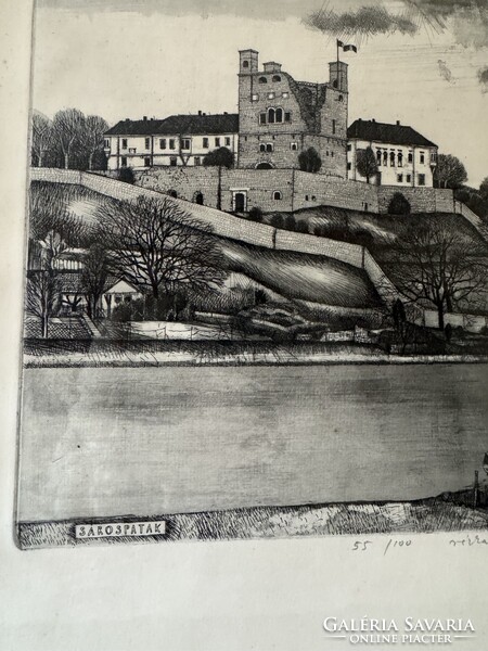 Gaál Domokos számozott rézkarc – Sárospatak