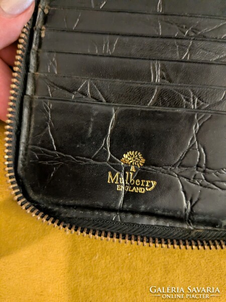 Vintage Mulberry England férfi fekete bőr pénztárca