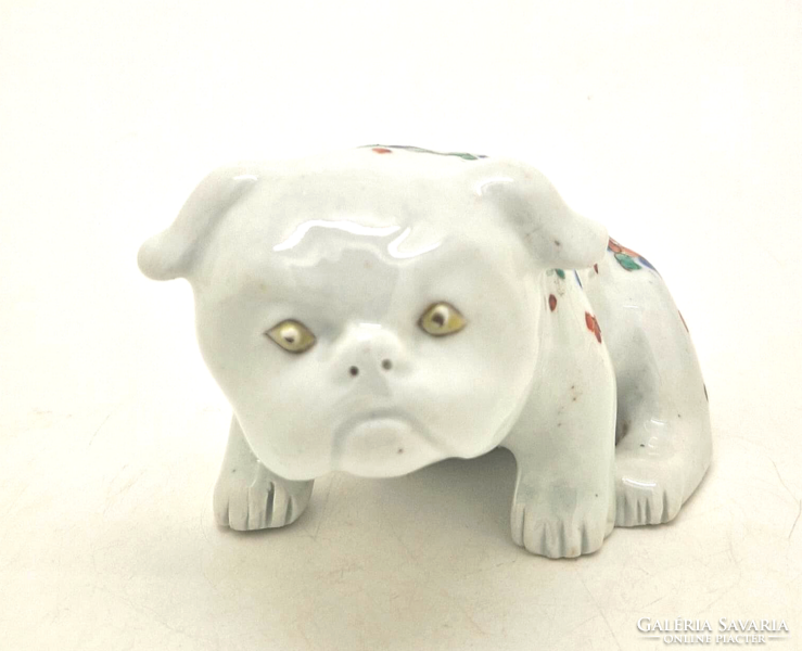 Japán Imari porcelán bulldog kutya 19. Század 15cm