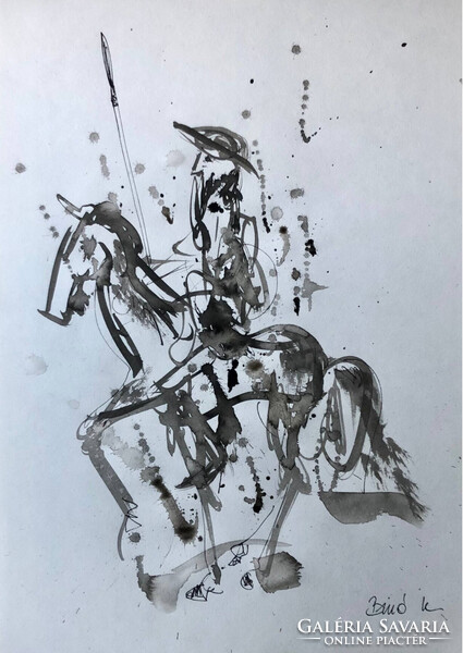 Spontán Don Quijote art by Konrad Biro. A művész nemzetközileg elismert sorozata.
