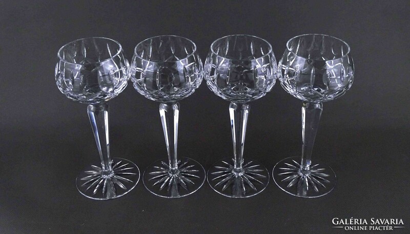 1Z289 Gyönyörű csiszolt talpas kristály pohár készlet 4 darab