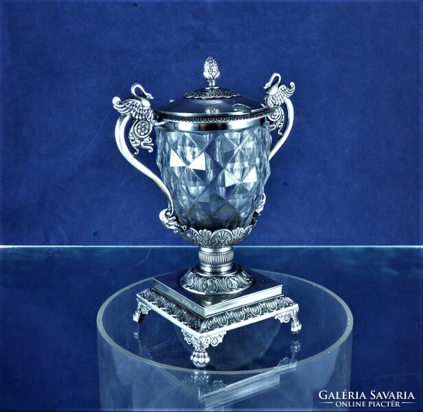 NAGYON SZÉP, ANTIK EZÜST KAVIÁRTARTÓ, PÁRIZS, CA. 1820!!!