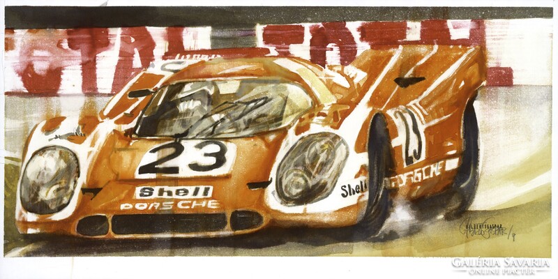 Eredeti Gilberto Gaspar Festmény – Porsche 917K (Le Mans 1970)