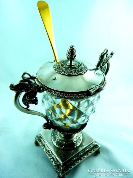 NAGYON SZÉP, ANTIK EZÜST KAVIÁRTARTÓ, PÁRIZS, CA. 1820!!!