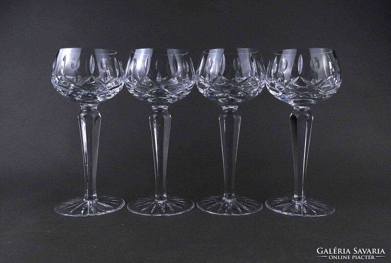 1Z289 Gyönyörű csiszolt talpas kristály pohár készlet 4 darab