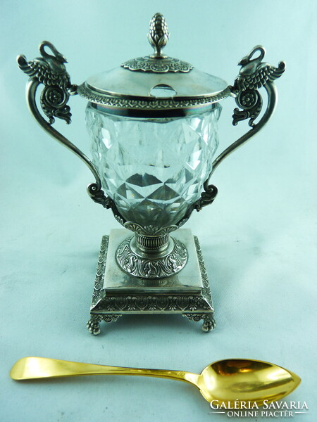 NAGYON SZÉP, ANTIK EZÜST KAVIÁRTARTÓ, PÁRIZS, CA. 1820!!!