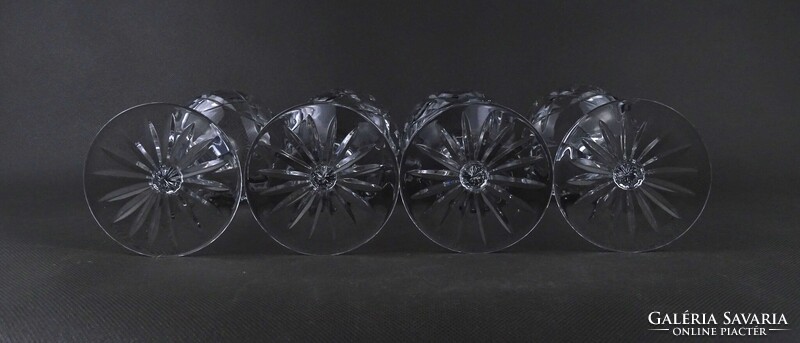 1Z289 Gyönyörű csiszolt talpas kristály pohár készlet 4 darab