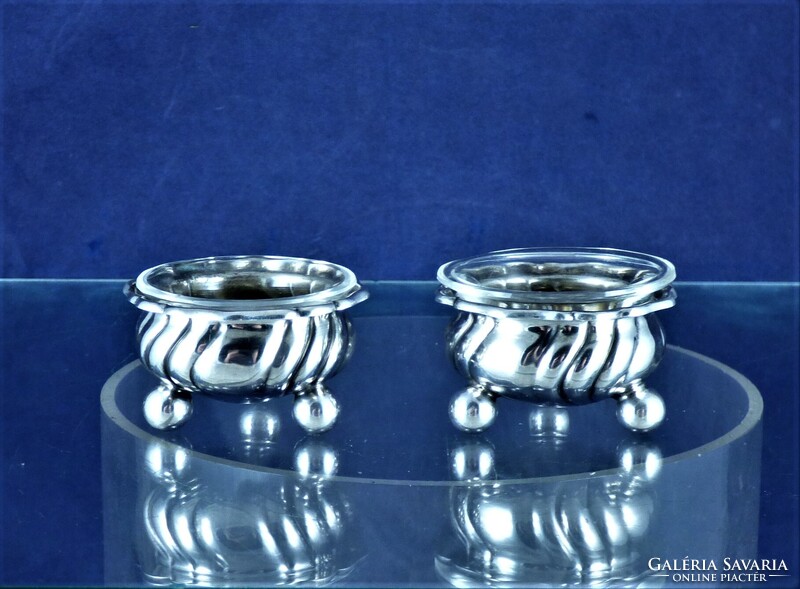 BÁJOS, ANTIK EZÜST SÓ & BORS TARTÓ, NÉMET, CA. 1890!!!