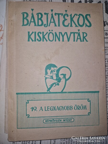 1962, a Bábjátékos Kiskönyvtár 19. kötete, bábszínjátékok, nagyon ritka!