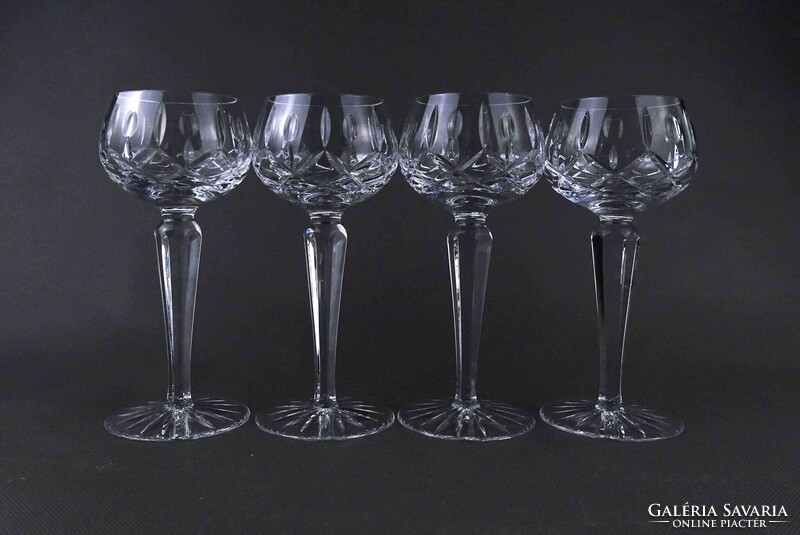 1Z289 Gyönyörű csiszolt talpas kristály pohár készlet 4 darab