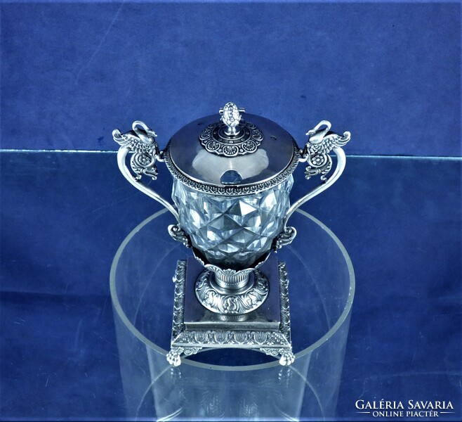 NAGYON SZÉP, ANTIK EZÜST KAVIÁRTARTÓ, PÁRIZS, CA. 1820!!!