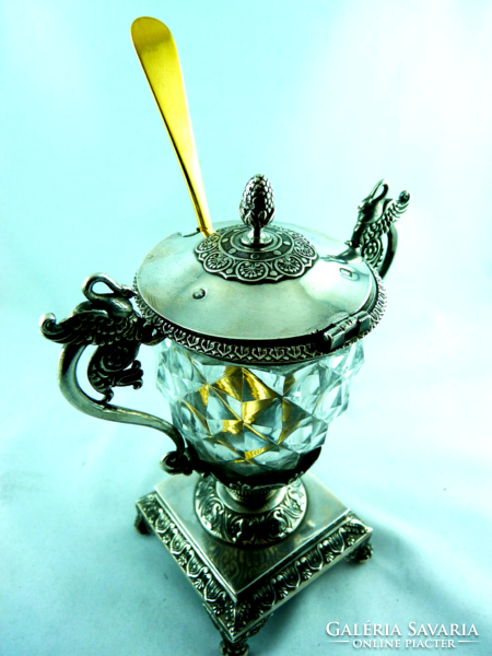 NAGYON SZÉP, ANTIK EZÜST KAVIÁRTARTÓ, PÁRIZS, CA. 1820!!!