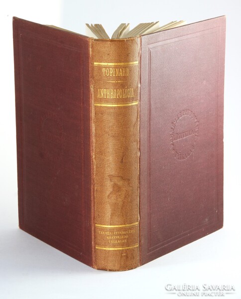 1881 - Topinard Az anthropológia kézi könyve Számos illusztrációval kiadói kötésben !!