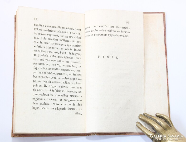 1792 Martinovics Ignác röpirata - Oratio Betiltott Ritka könyv szép állapotban !!