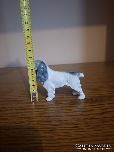 Metzler & Ortloff porcelán kutya, spániel. 11,5 cm. Jelzett