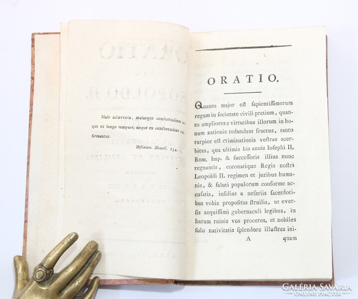 1792 Martinovics Ignác röpirata - Oratio Betiltott Ritka könyv szép állapotban !!