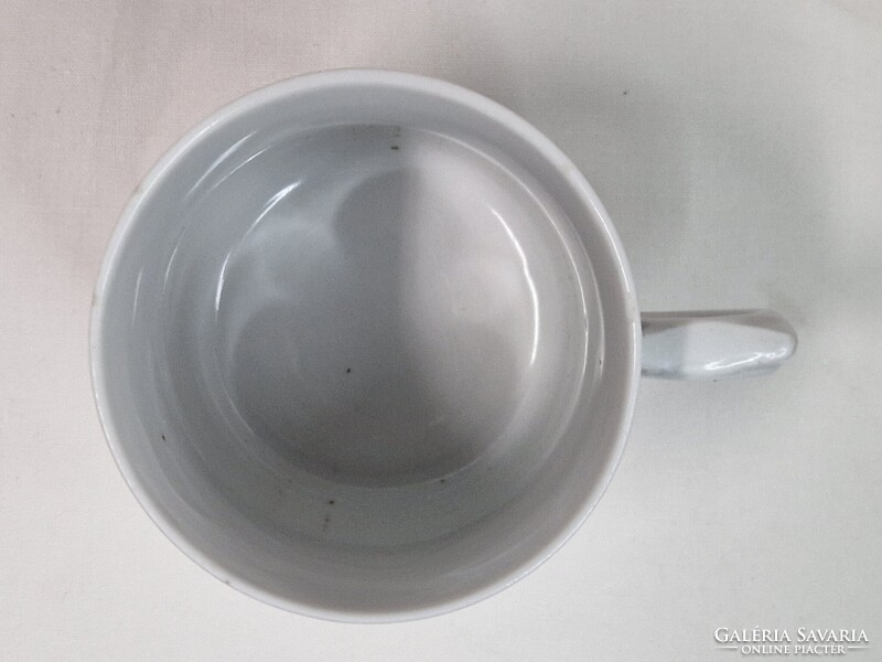 Régi Zsolnay pajzspecsétes virágcsokor mintás porcelán bögre szép állapotban 9,5 cm. magas