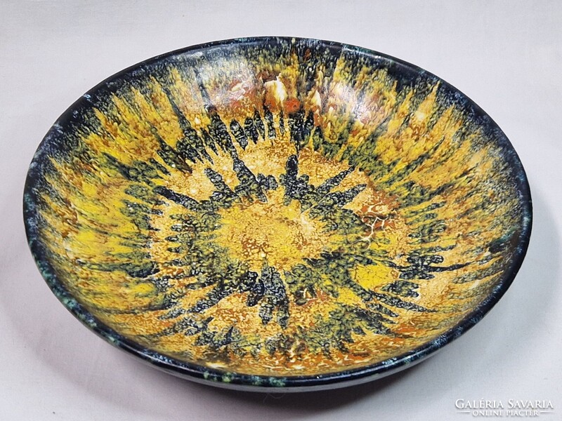 Bodrogkeresztúri iparművész mázas kerámia tál vagy fali dísz hibátlan 22,5 cm. átmérőjű