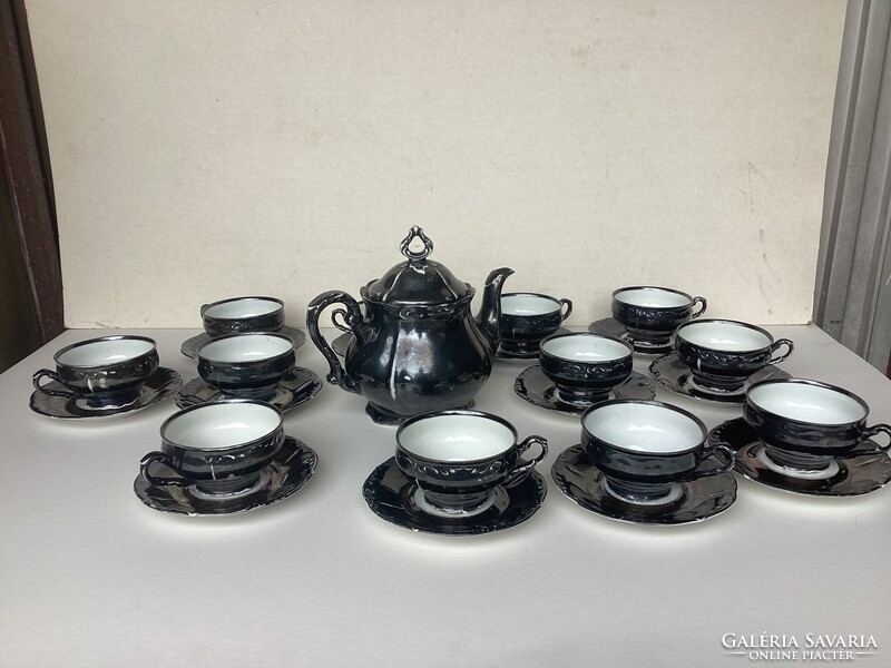 Bavaria Feinsilber (ezüstözött porcelán) 12 személyes teás készlet .