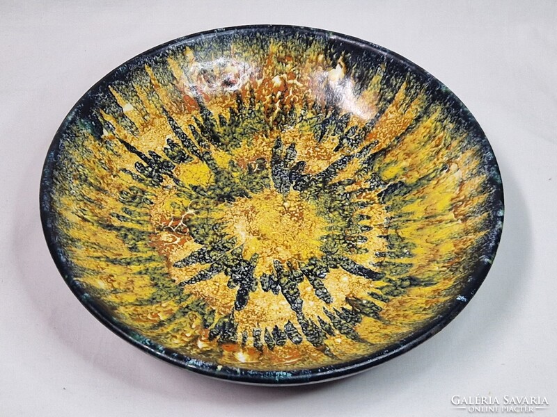 Bodrogkeresztúri iparművész mázas kerámia tál vagy fali dísz hibátlan 22,5 cm. átmérőjű