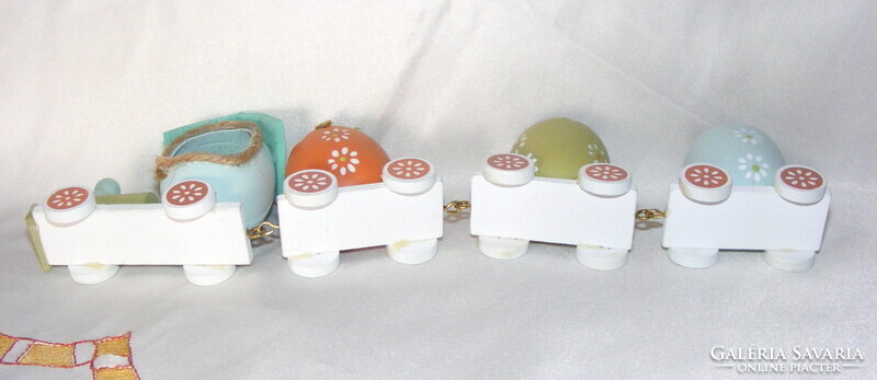 Fa nyuszi vonat, húsvéti dekoráció