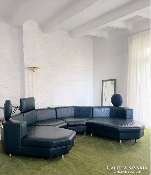 Vintage Forum 200 Rolf Benz sötétzöld bőr moduláris kanapé