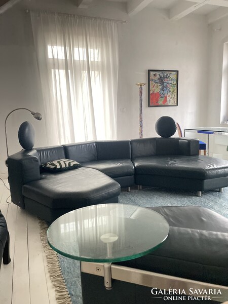 Vintage Forum 200 Rolf Benz sötétzöld bőr moduláris kanapé