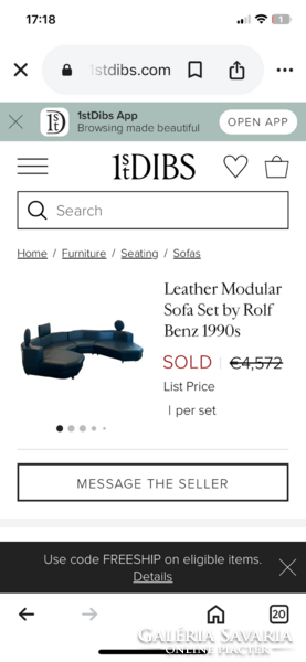 Vintage Forum 200 Rolf Benz sötétzöld bőr moduláris kanapé