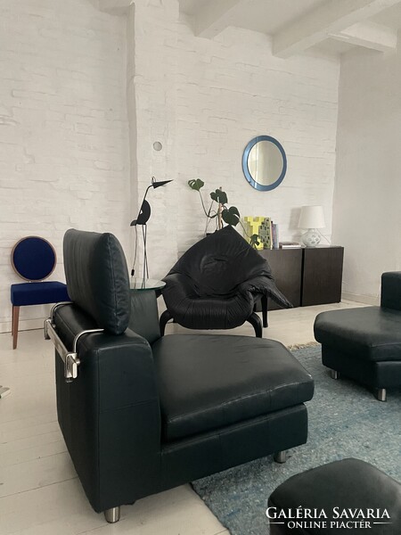 Vintage Forum 200 Rolf Benz sötétzöld bőr moduláris kanapé